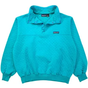 1985 Patagonia Womens Cotton Diamond Quilt Pullover, Aqua (L)