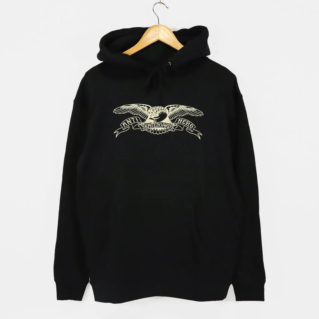 Anti Hero Skateboards - Basic Eagle Pullover Hooded Sweatshirt - Black / Off White