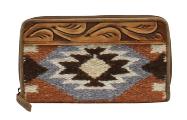 Ariat Saddle Blanket Wallet w Tooled Trim