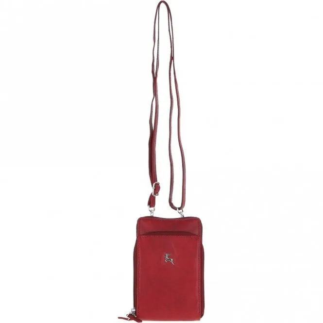 Ashwood Leather Crossbody Smart Phone Bag - Bordeaux: PH-2