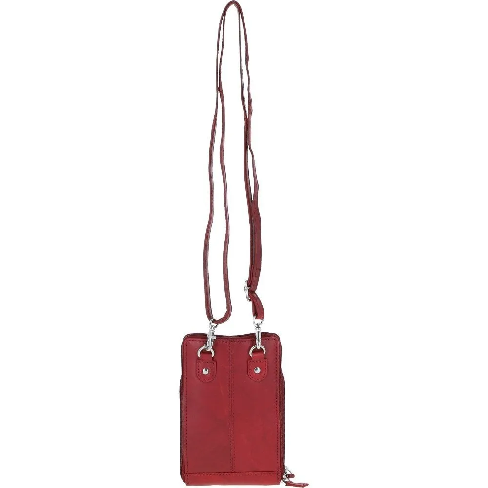 Ashwood Leather Crossbody Smart Phone Bag - Bordeaux: PH-2