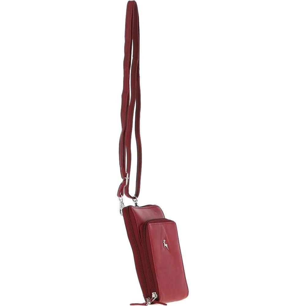 Ashwood Leather Crossbody Smart Phone Bag - Bordeaux: PH-2