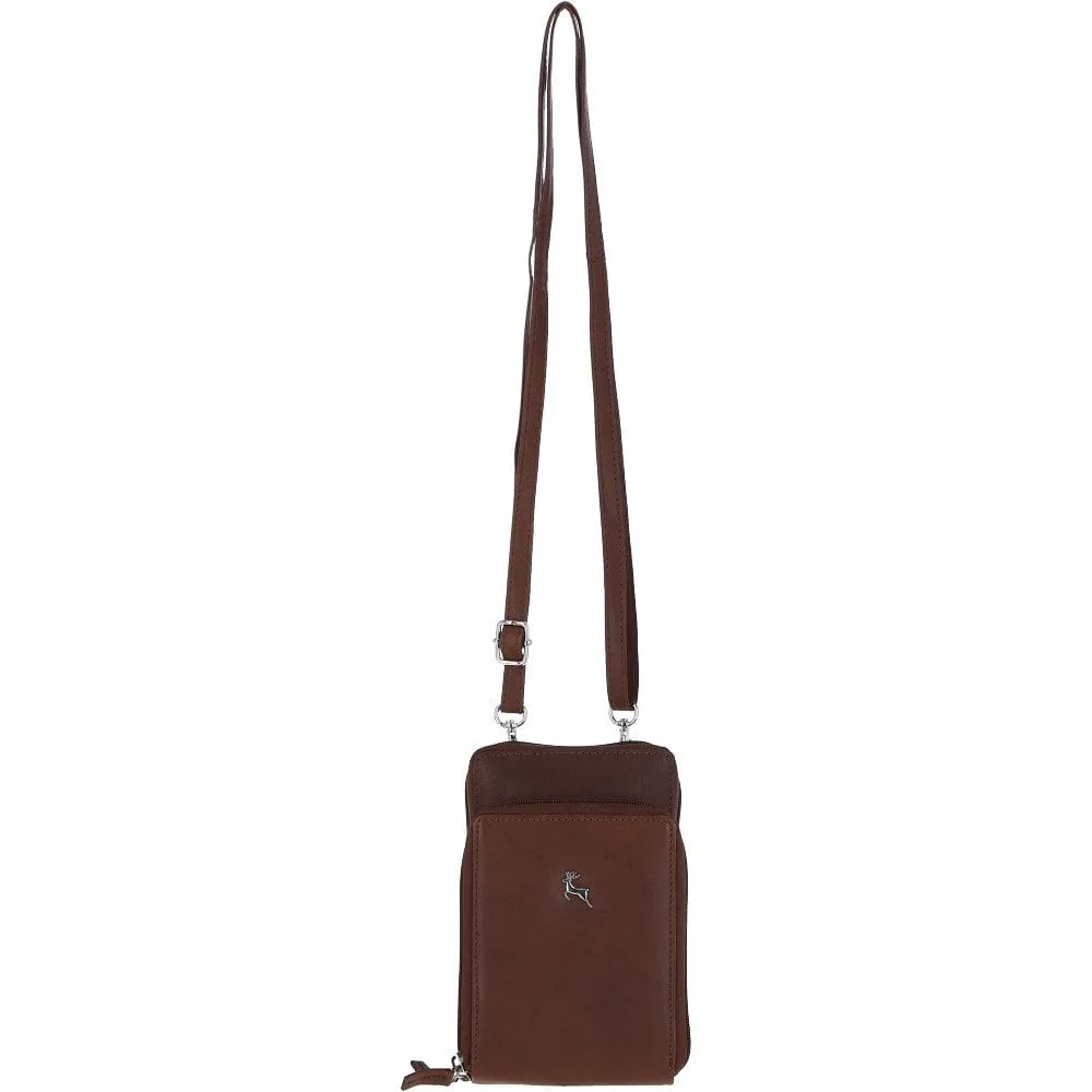 Ashwood Leather Crossbody Smart Phone Bag - Cognac: PH-2