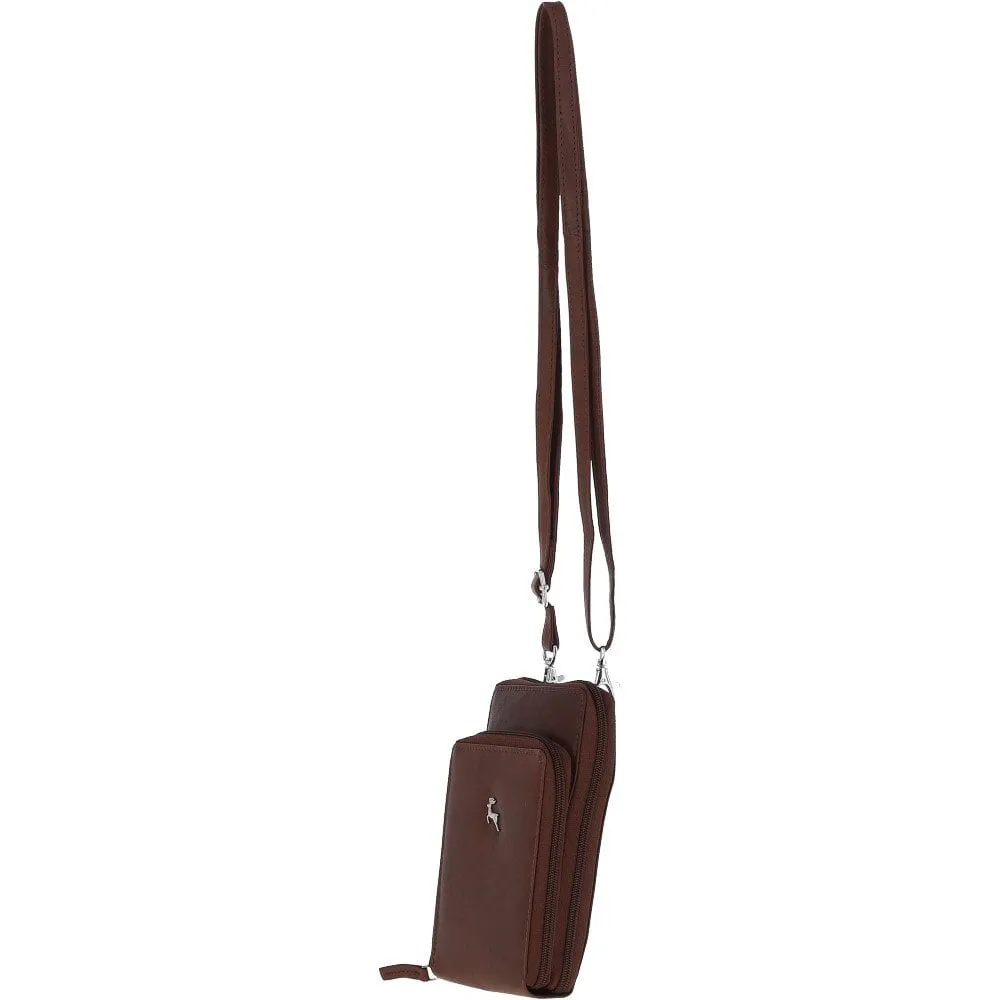 Ashwood Leather Crossbody Smart Phone Bag - Cognac: PH-2