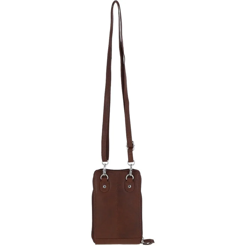 Ashwood Leather Crossbody Smart Phone Bag - Cognac: PH-2