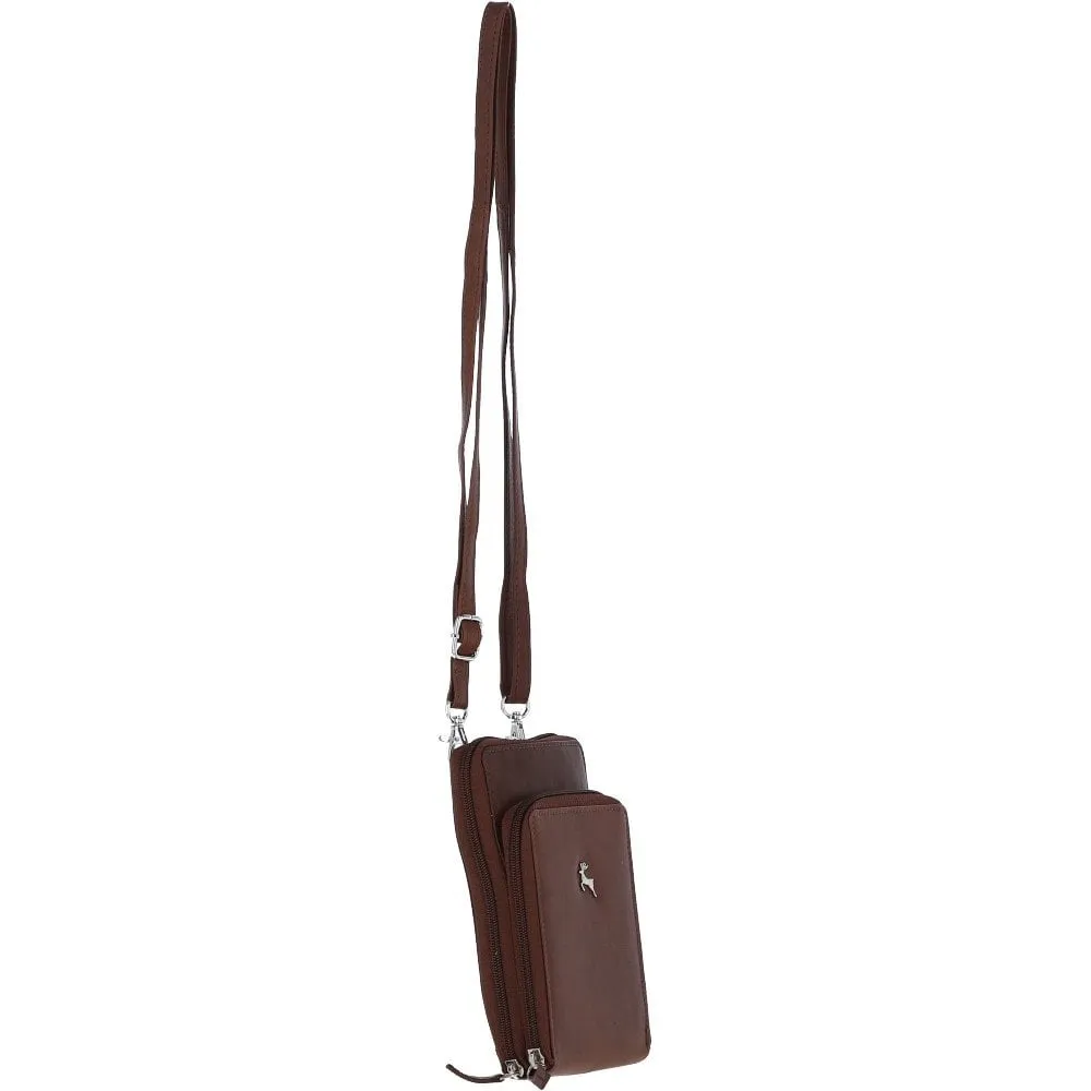 Ashwood Leather Crossbody Smart Phone Bag - Cognac: PH-2