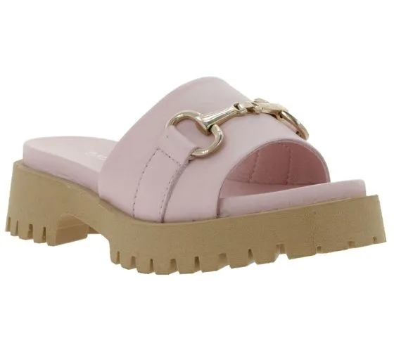 BABOUCHE Lifestyle mules de mujer zapatos de plataforma de moda hechos de cuero napa 130 rosa