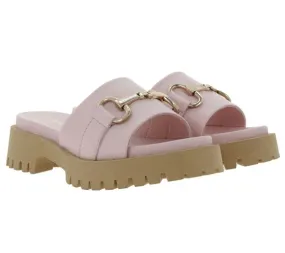 BABOUCHE Lifestyle mules de mujer zapatos de plataforma de moda hechos de cuero napa 130 rosa