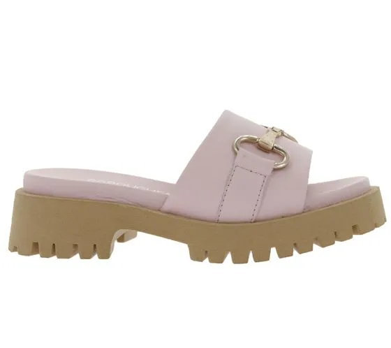 BABOUCHE Lifestyle mules de mujer zapatos de plataforma de moda hechos de cuero napa 130 rosa