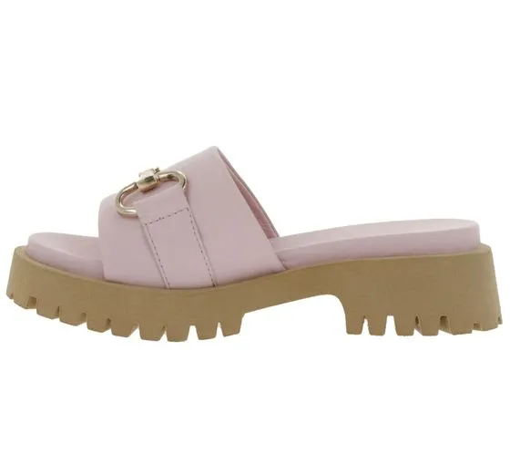 BABOUCHE Lifestyle mules de mujer zapatos de plataforma de moda hechos de cuero napa 130 rosa