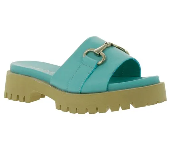 BABOUCHE lifestyle sandali con plateau da donna eleganti mules realizzati in nappa 130 baby blue