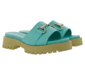 BABOUCHE lifestyle sandali con plateau da donna eleganti mules realizzati in nappa 130 baby blue