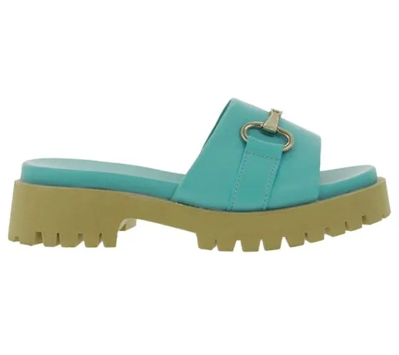 BABOUCHE lifestyle sandali con plateau da donna eleganti mules realizzati in nappa 130 baby blue