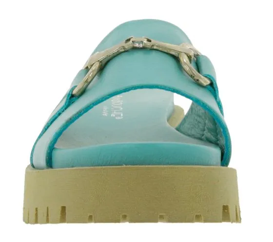 BABOUCHE lifestyle sandali con plateau da donna eleganti mules realizzati in nappa 130 baby blue