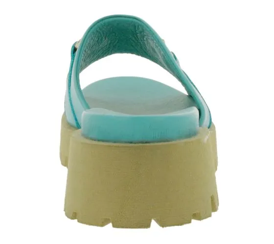 BABOUCHE lifestyle sandali con plateau da donna eleganti mules realizzati in nappa 130 baby blue