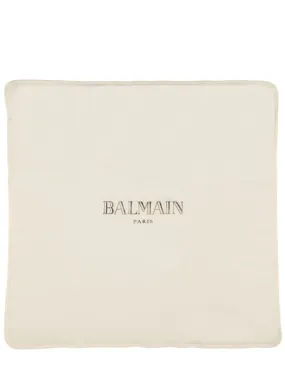 Balmain   Cotton jersey blanket w/ logo 