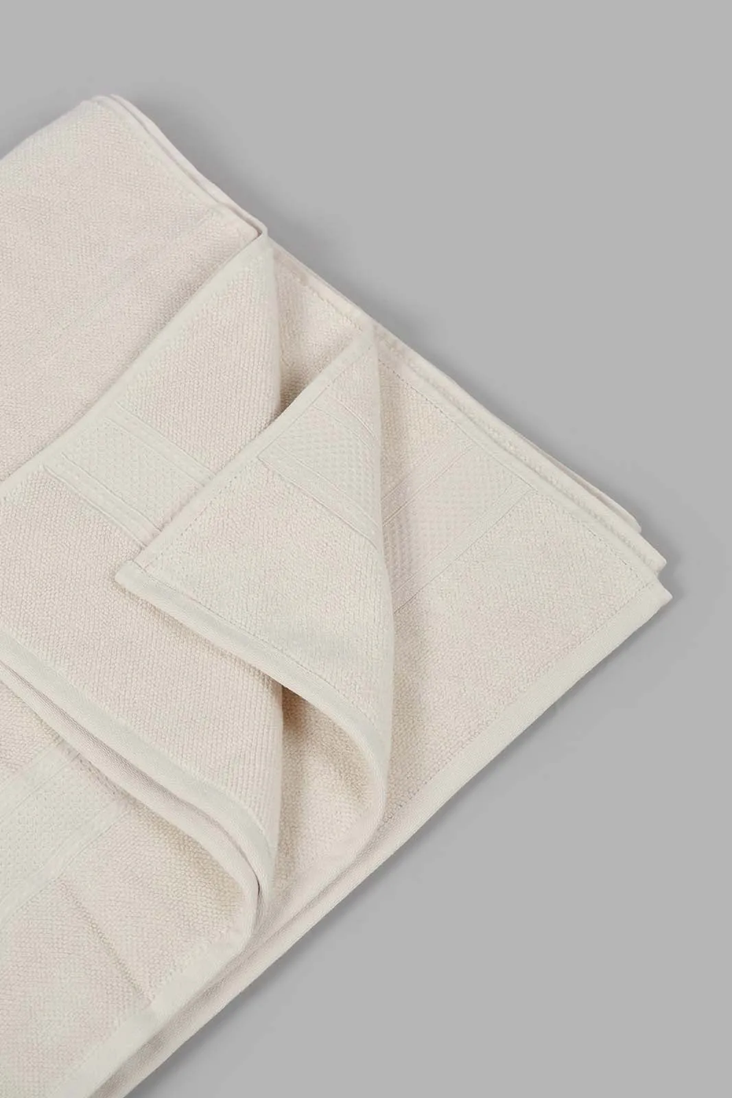 Beige Textured Cotton Bath Sheet