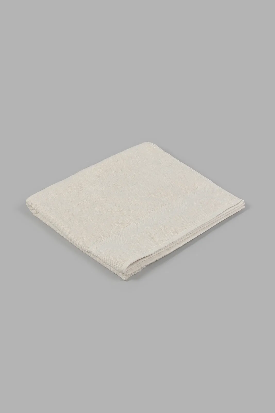 Beige Textured Cotton Bath Sheet