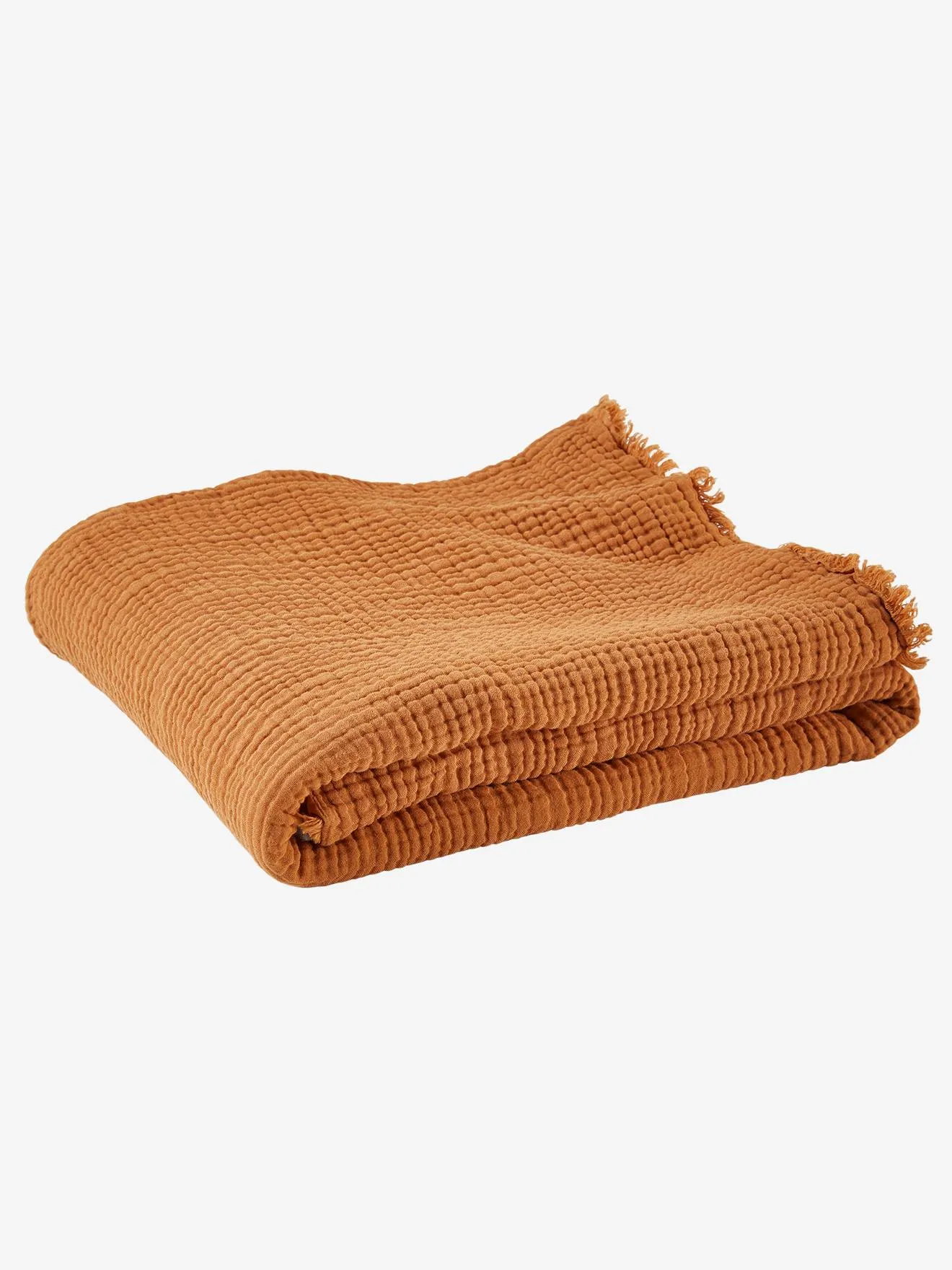 Blanket in Organic Cotton Gauze - brown