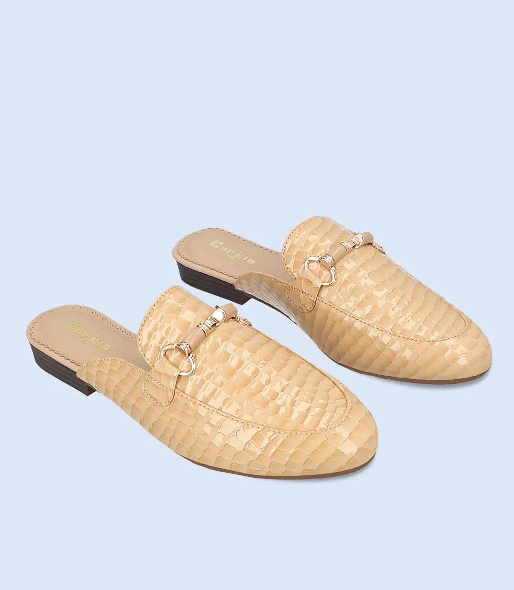 BW8156-BEIGE-Women Casual Mules