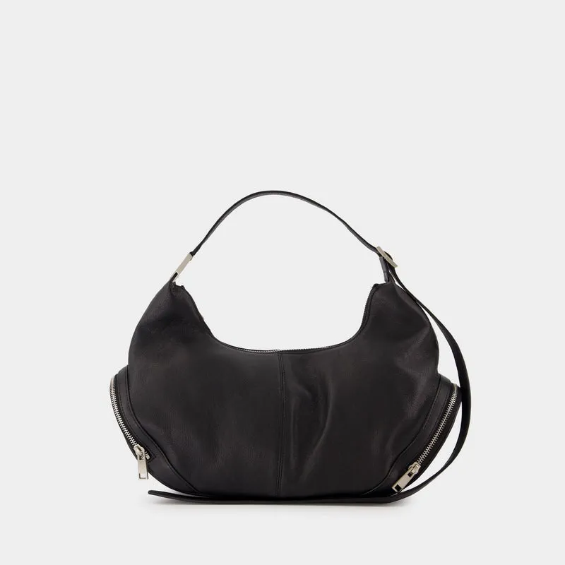 Cargo Large Shoulder Bag - Osoi - Leather - Black