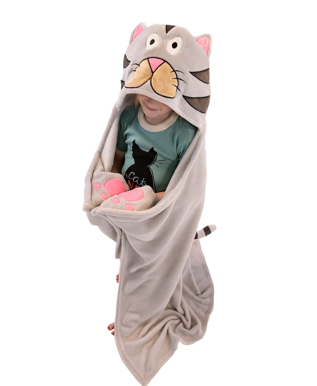 Cat Kid's Hooded Blanket