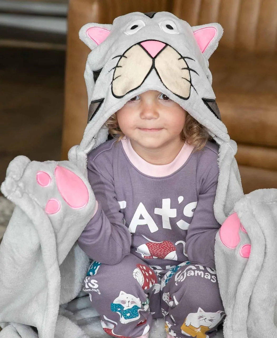 Cat Kid's Hooded Blanket