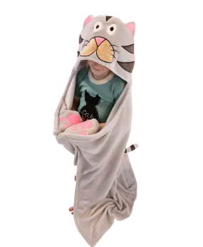 Cat Kid's Hooded Blanket