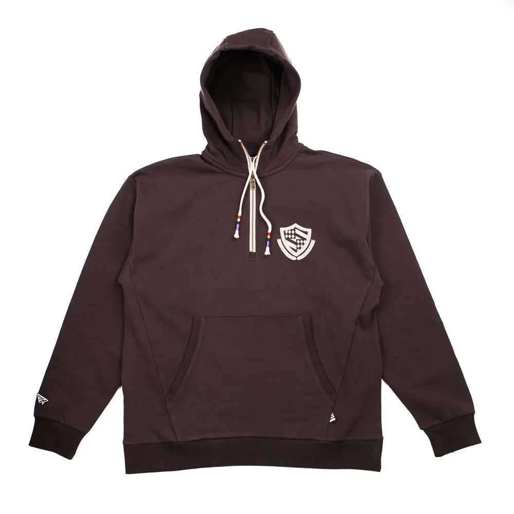 Collegiate Spectrum Half-Zip Hoodie (Coffee)