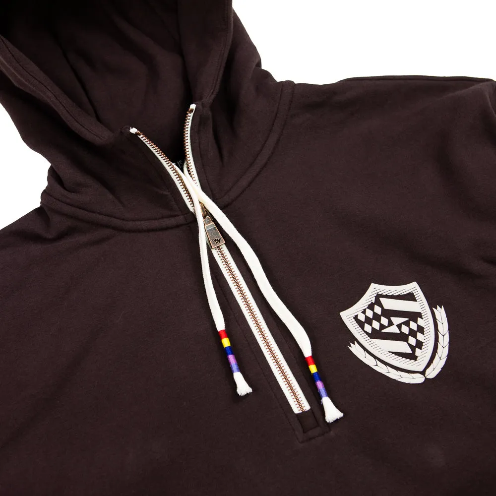 Collegiate Spectrum Half-Zip Hoodie (Coffee)