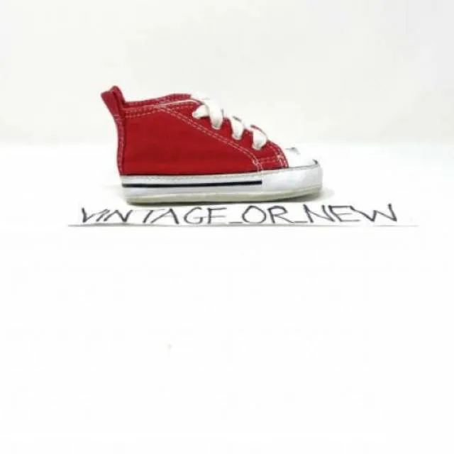 Converse First Star Chuck Taylor CT Hi Red Canvas Crib 8...