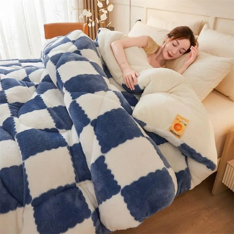 Coral fleece blanket lamb fleece quilt thickened winter single student dormitory milk flannel blanket bed