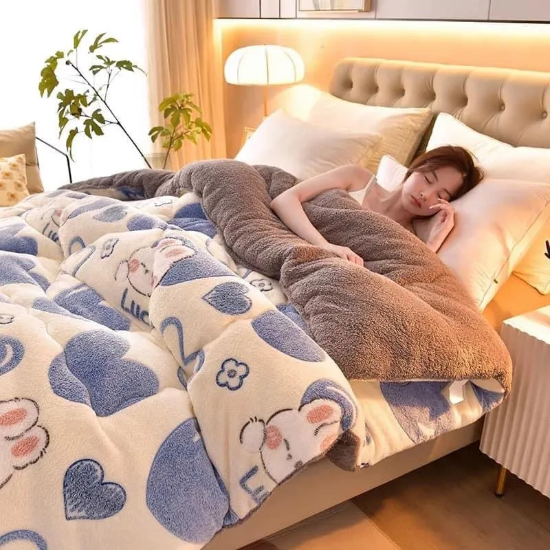 Coral fleece blanket lamb fleece quilt thickened winter single student dormitory milk flannel blanket bed