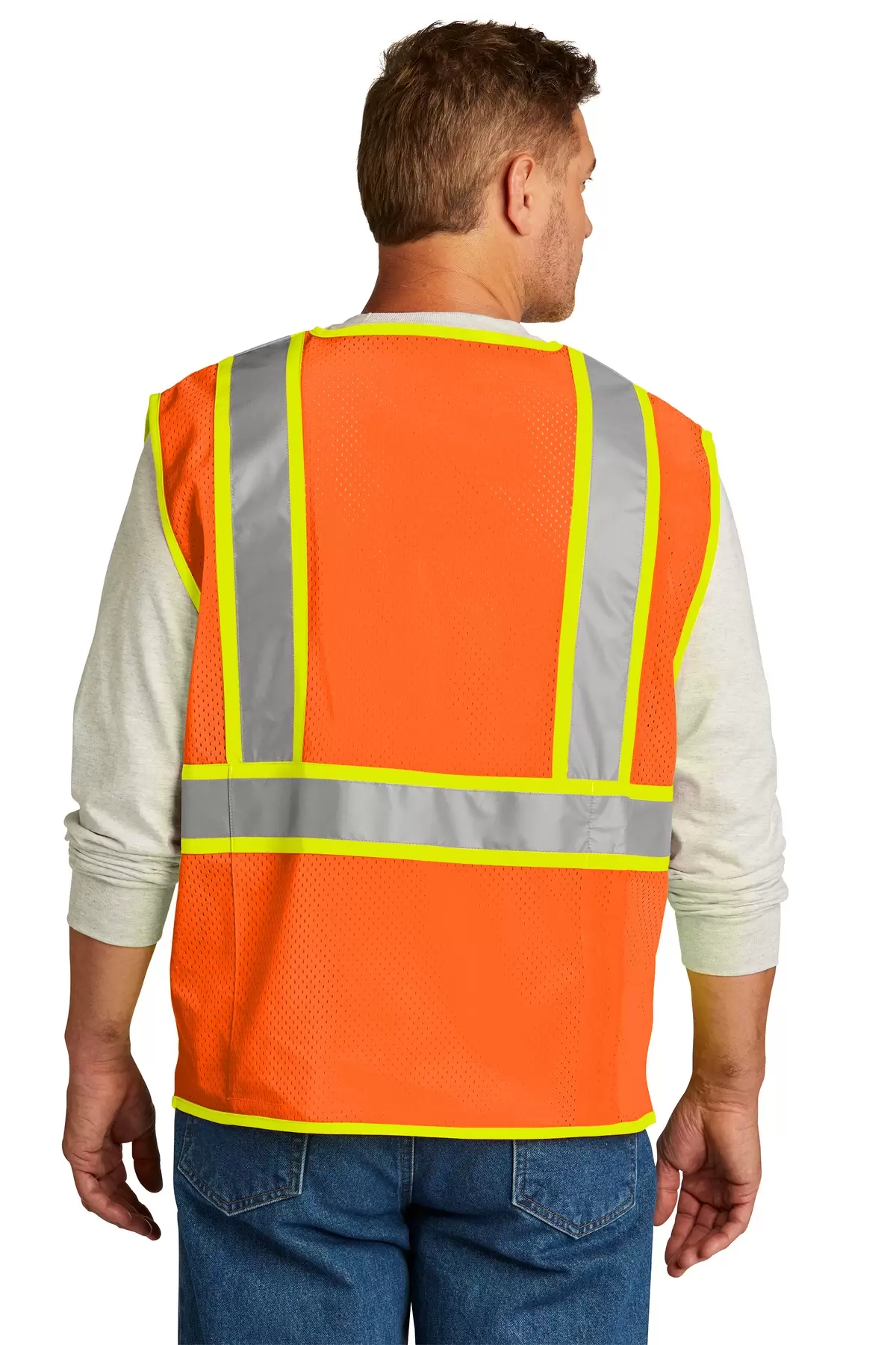 Cornerstone CSV105 CornerStone    ANSI 107 Class 2 Surveyor Zippered Two-Tone Vest SKU: CSV105