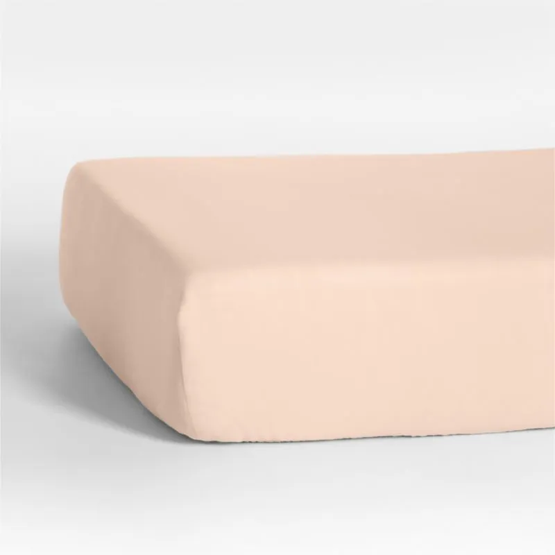 Crate&Barrel Supersoft Elegant Pink Organic Cotton Gauze Baby Crib Fitted Sheet