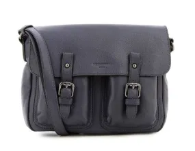 Crossbody bag in navy blue leather 415366