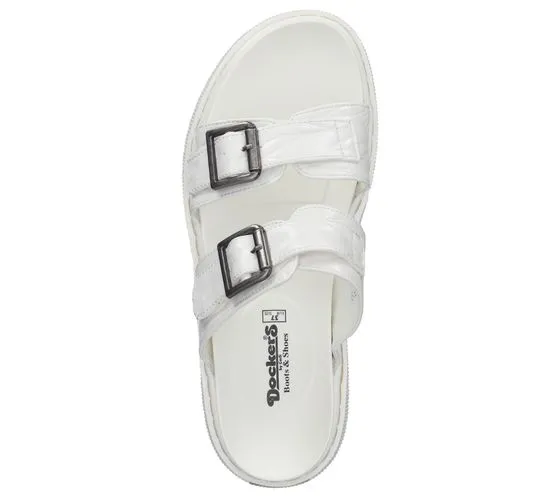 Dockers by Gerli women's mules in a crinkled look with double straps 50SK204 in white or black