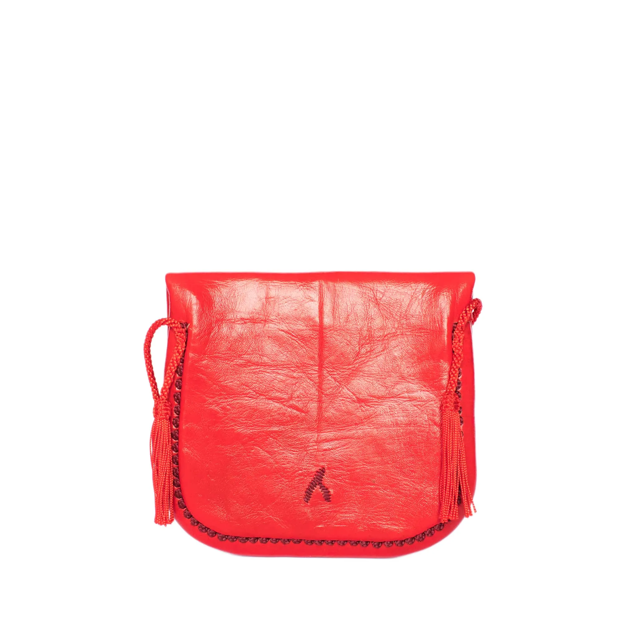 Embroidered Mini Crossbody Bag in Red