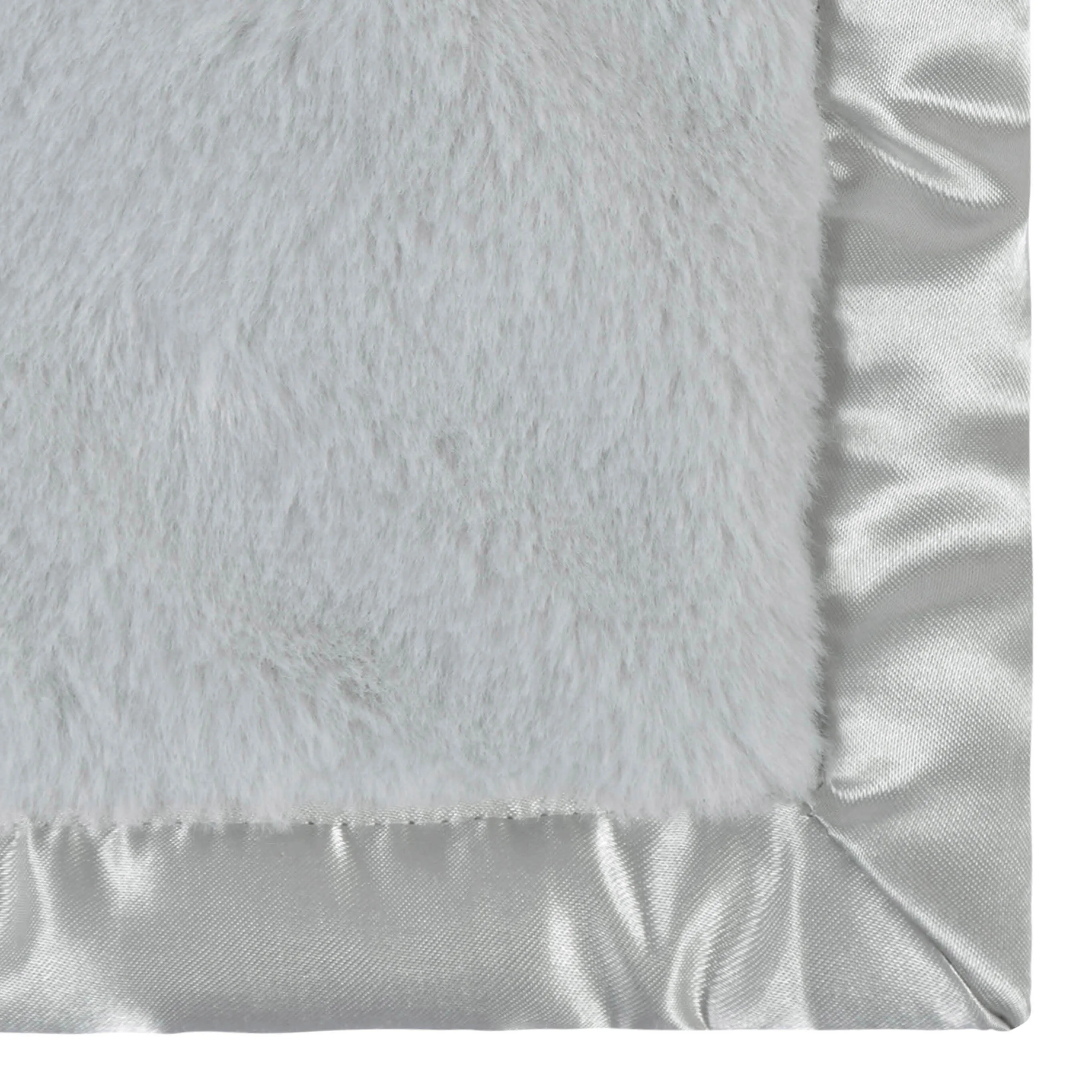 Embroidered Neutral Light Gray Plush Blanket