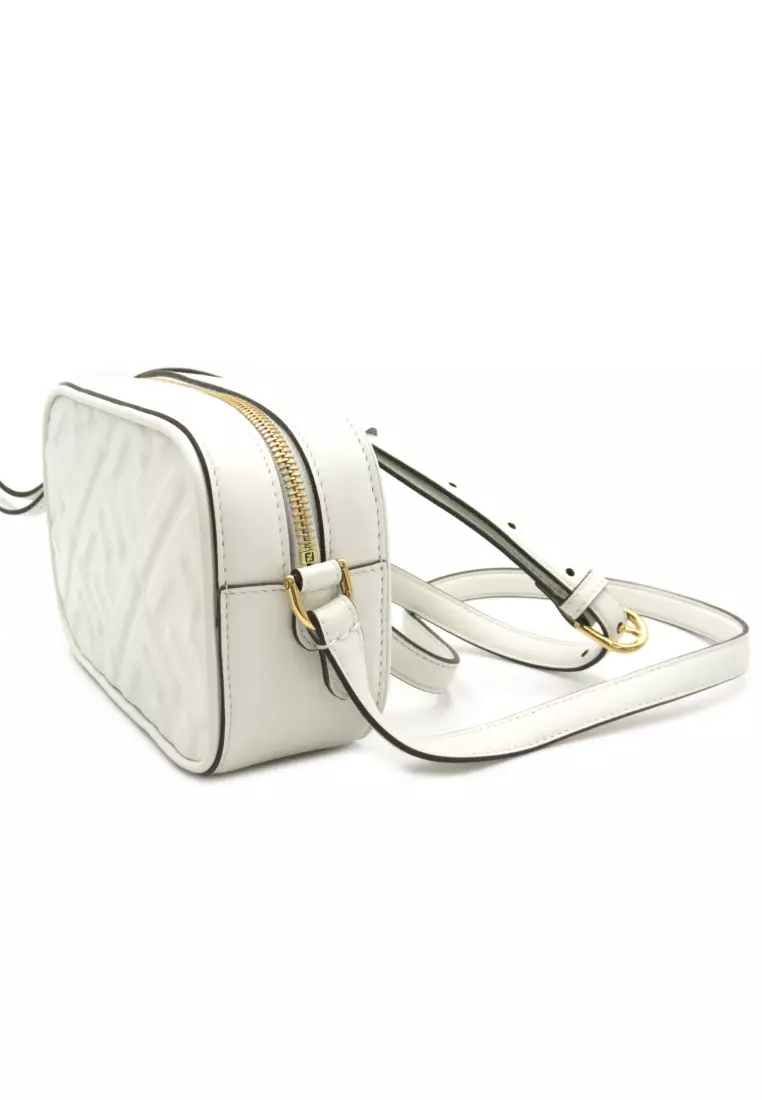 Fendi Pre-loved Fendi Camera Mini Shoulder Bag Shoulder Bag Leather White