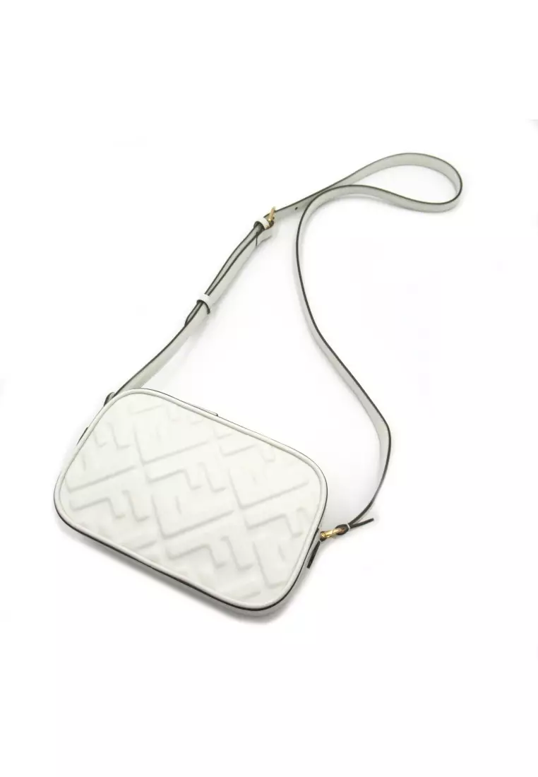 Fendi Pre-loved Fendi Camera Mini Shoulder Bag Shoulder Bag Leather White