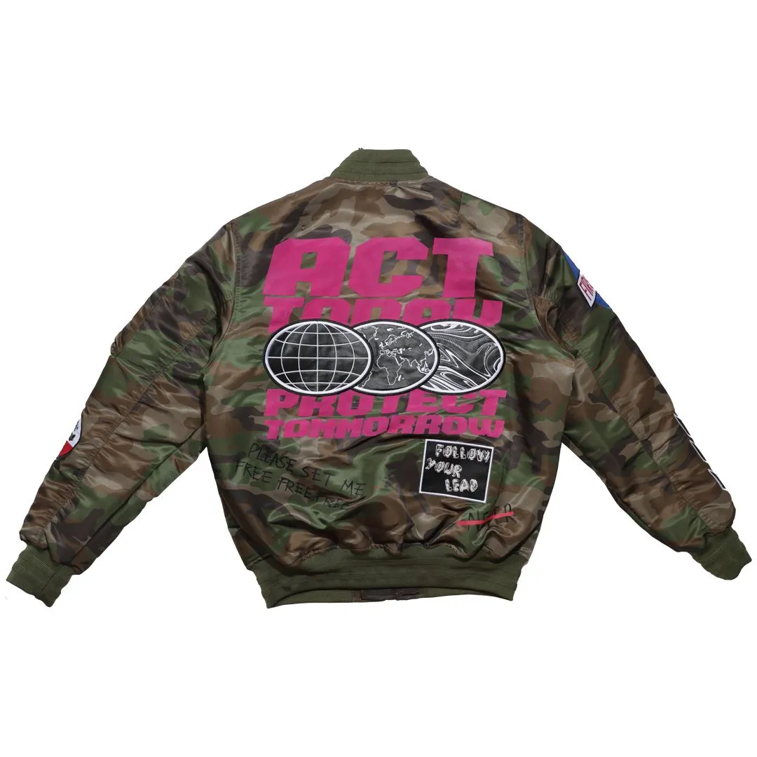 First Row Act Today Multi Patches Camo Jacket 