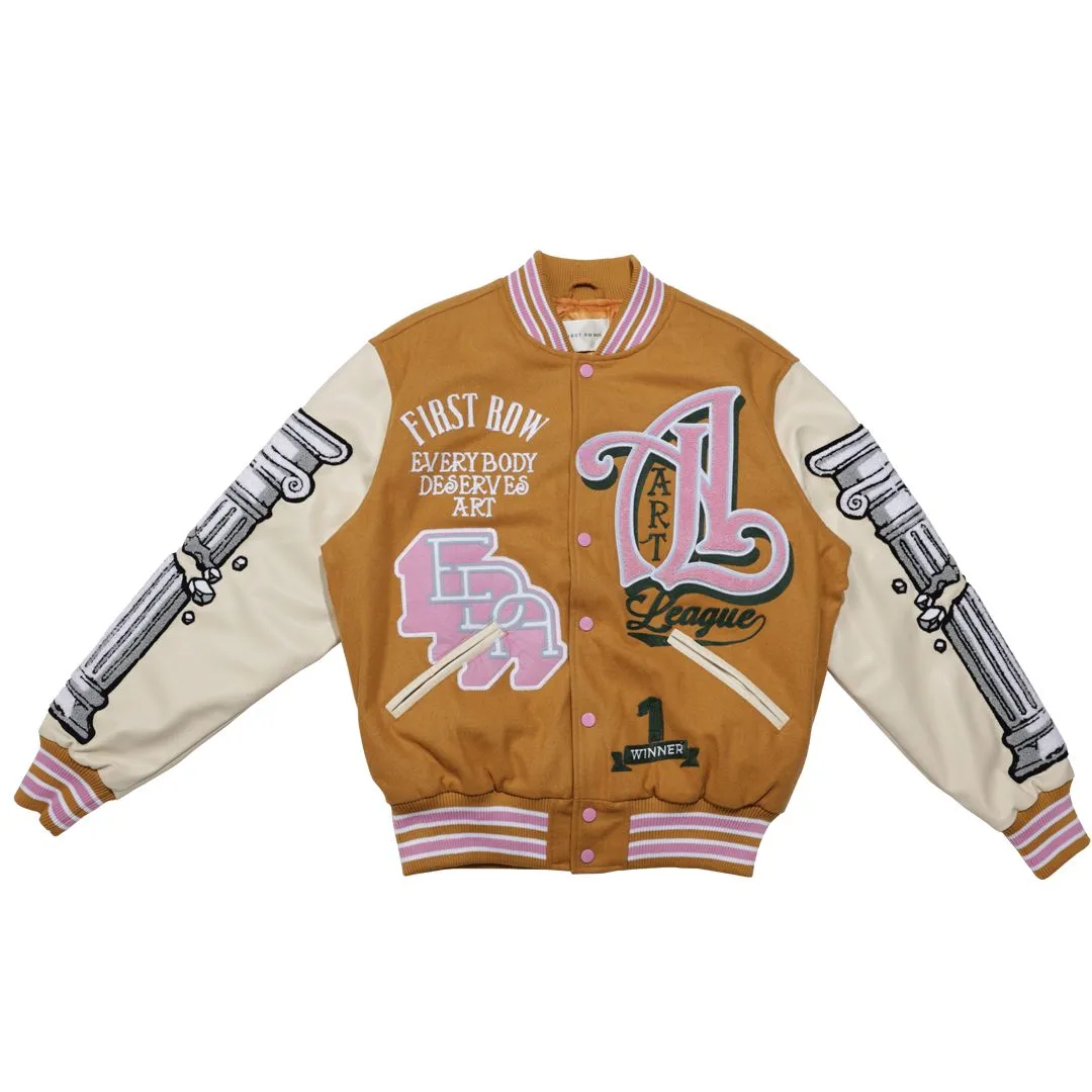 First Row Art League Multi Patches Varsity Jacket