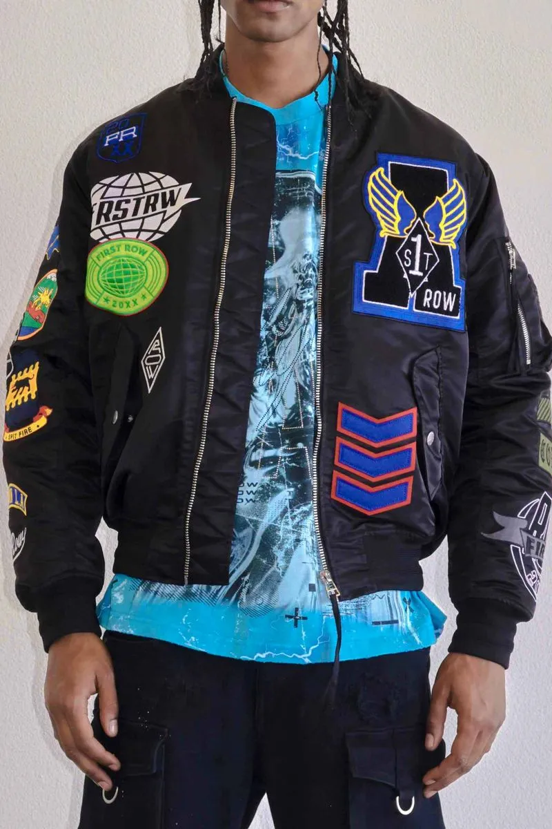 First Row Coexist Multi Patches Black Jacket 