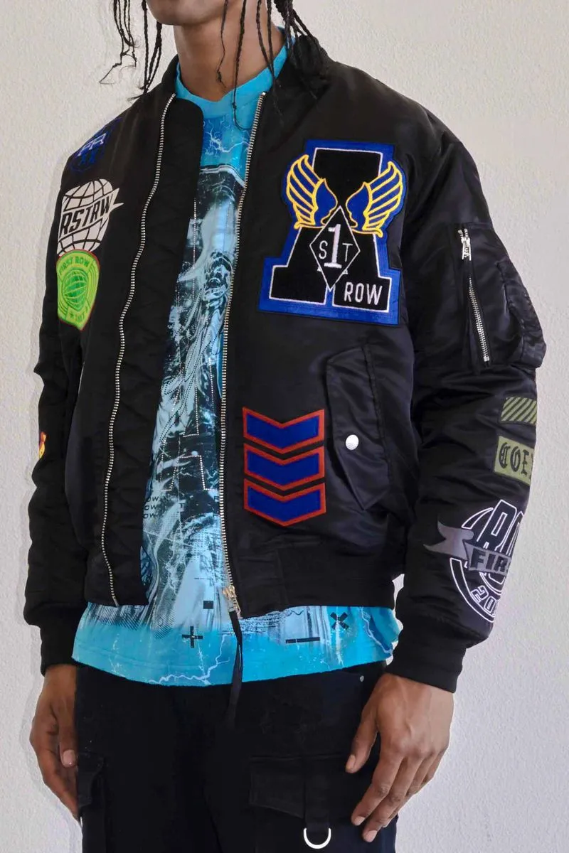 First Row Coexist Multi Patches Black Jacket 