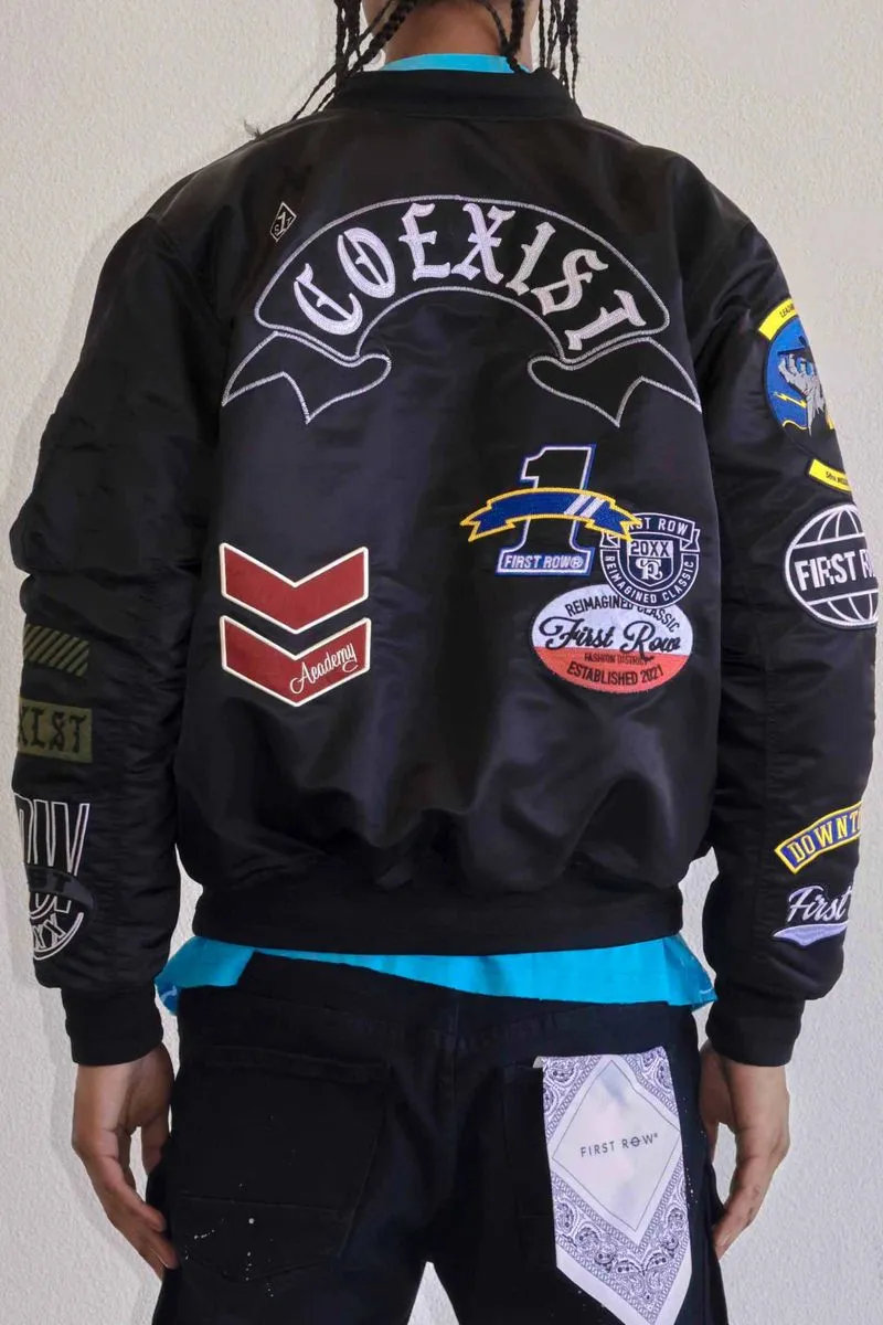 First Row Coexist Multi Patches Black Jacket 