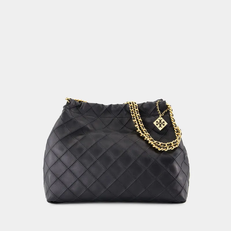 Fleming Shoulder Bag - Tory Burch - Leather - Black