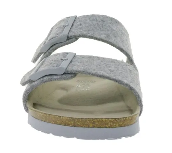 GENUINS Zapatillas de casa de mujer Hawaii Felt mules de fieltro vegano G104156 Gris