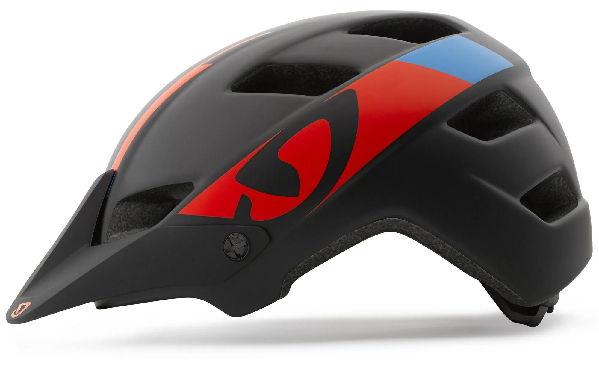 Giro Feature XC Helmet - Matt Black-Glowing Red-Blue