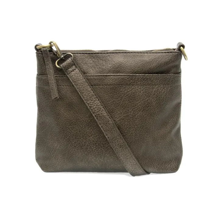 Joy Susan Layla Top Zip Crossbody Bag – Metallic Pewter